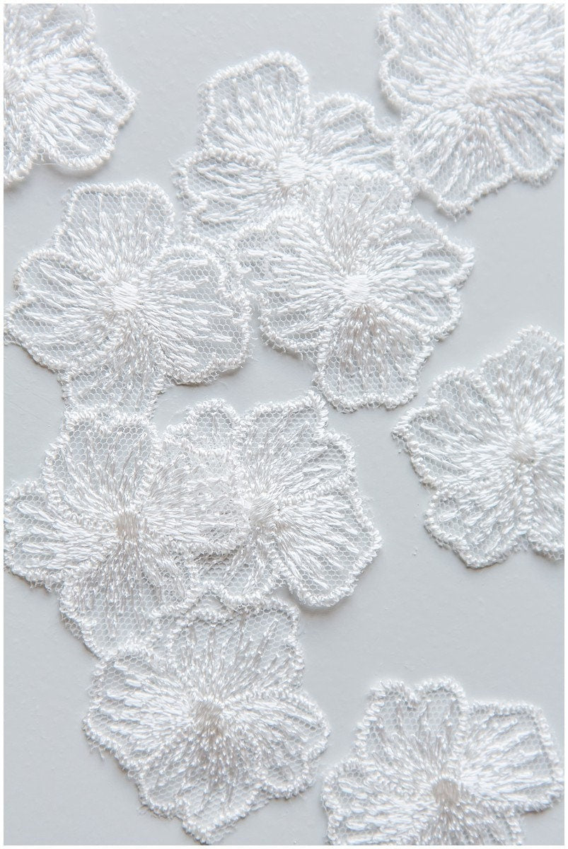 10pcs 3D flowers/ lace applique for wedding dress/ bridal lace/ 3D flower applique// A17-115