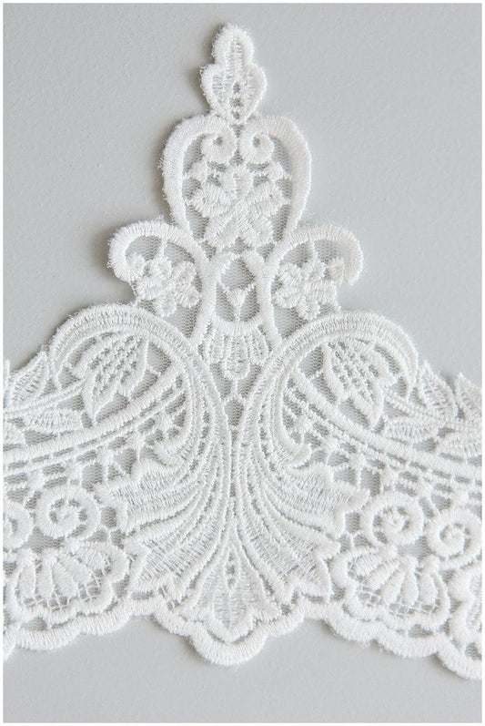 Garniture en dentelle look royal/garniture en dentelle nuptiale élégante/garniture en dentelle blanc cassé/garniture en dentelle robe de mariée// T17-060