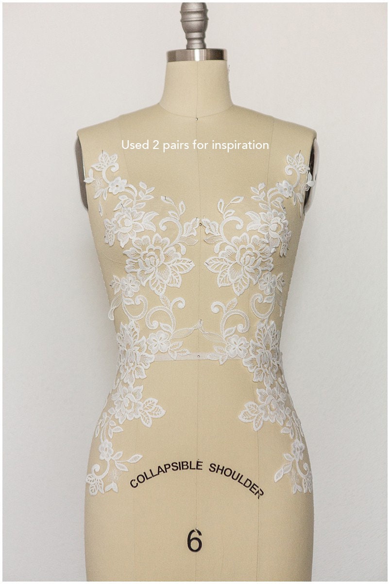Baumwollblüten Applikation, Spitzenblumen Applikation, Spitzenblume, Blumen Applikation, Hochzeitskleid Spitzenapplikation, Spitzenblumen Applikation// A17-140C