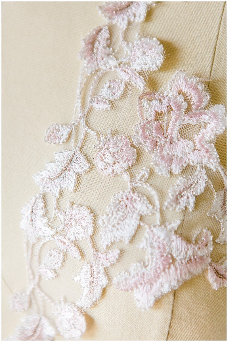 Embroidered lace trim/ elegant bridal lace trim off-white & silver & rose/ floral lace bridal trim/ wedding dress lace trim// T17-006