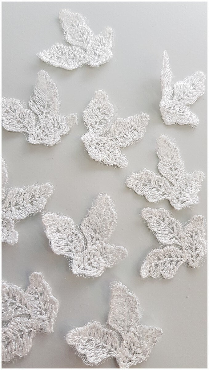10pcs 3D lace leaf for sewing/ 3D lace applique/ wedding dress lace applique// A17-168