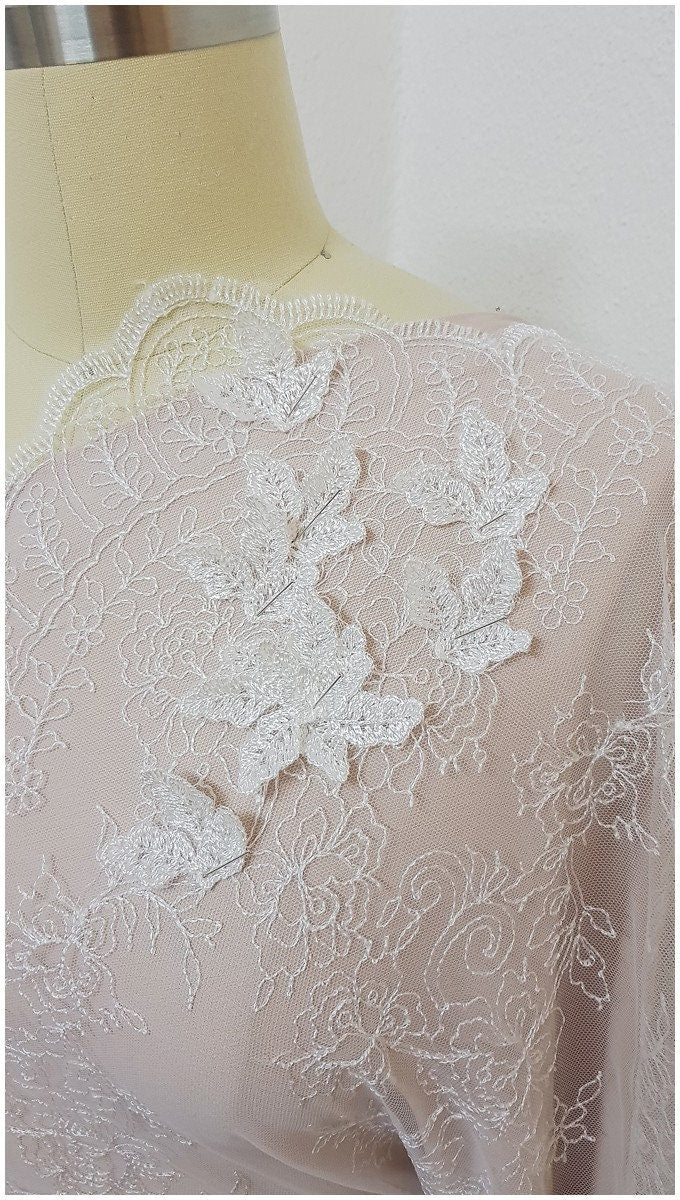 10pcs 3D lace leaf for sewing/ 3D lace applique/ wedding dress lace applique// A17-168