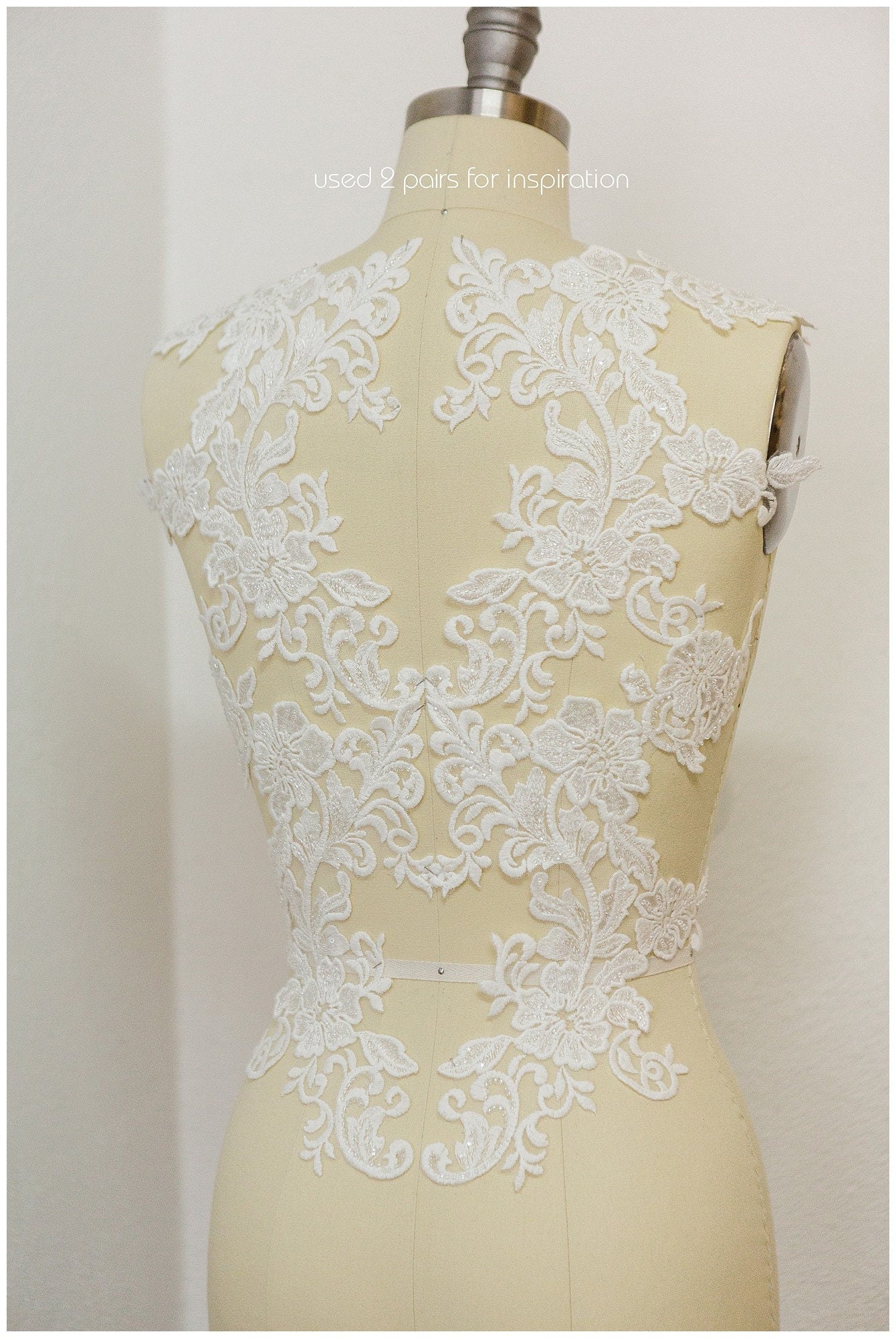 PerlenHochzeitskleid Spitzenapplikation, Aufnäher für Brautkleid, Spitzenblume für Hochzeitskleid, Brautspitze Applikation// A17-154