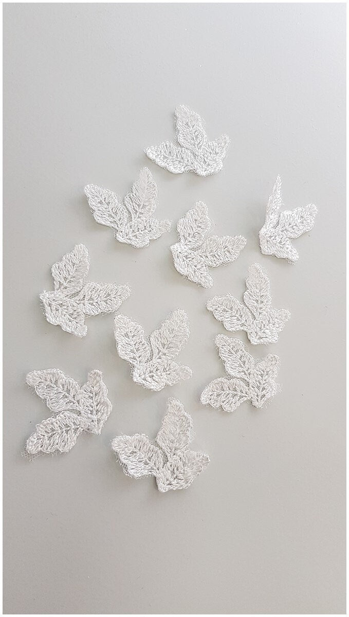 10pcs 3D lace leaf for sewing/ 3D lace applique/ wedding dress lace applique// A17-168