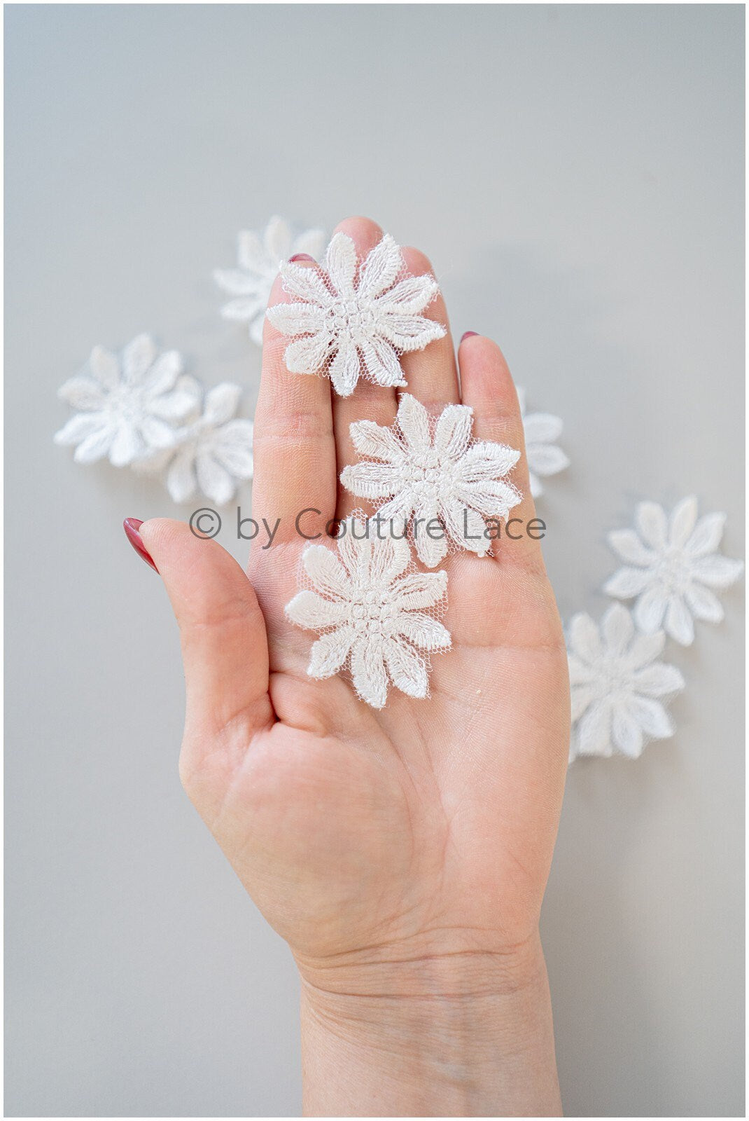 10pcs. Lace flowers for sewing on/ 3D flower lace applique/ wedding dress lace applique/ wedding dress applique// A19-104/2