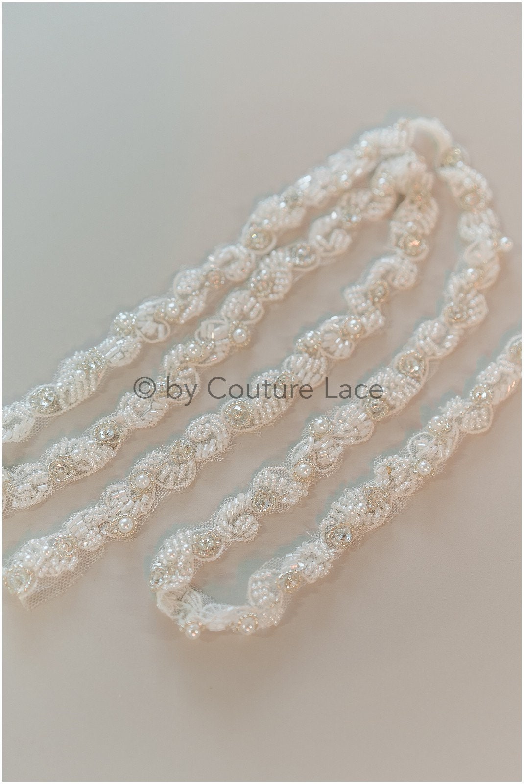 Pearl lace trim off-white silver/ pearl embroidered bridal belt pearl embroidered bridal lace// T19-083