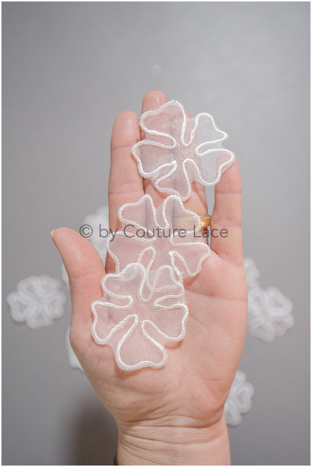 30pcs 3D lace flowers for sewing on/ 3D flower lace applique/ 3D lace flower for wedding dress/ bridal lace// A20-193