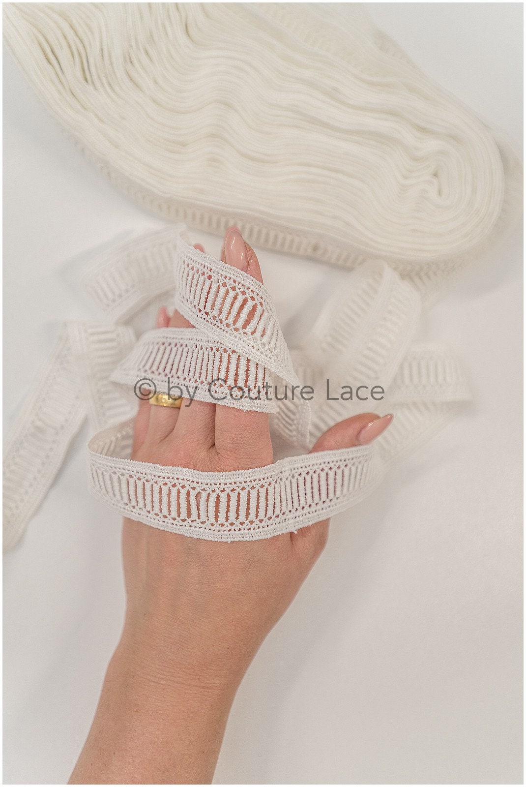 4yds crochet lace for boho wedding dresses/ lace trim off-white/ bridal lace/ geometric lace// T20-117