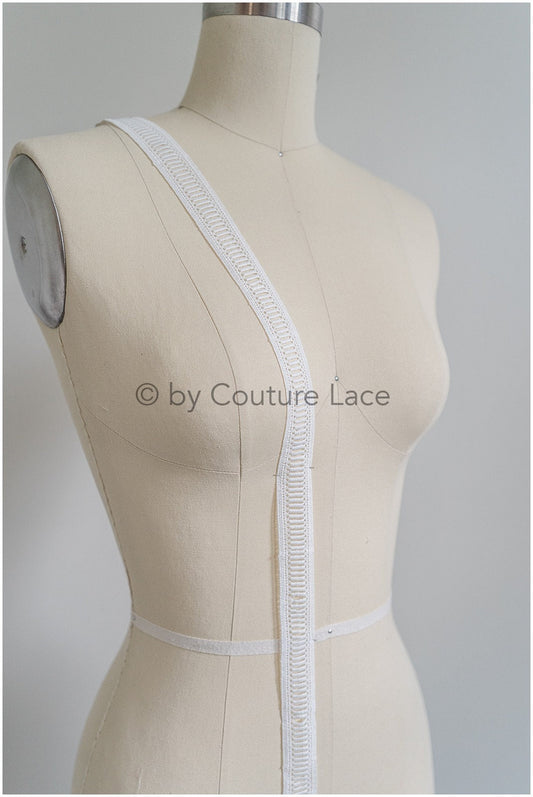 4yds Crochet Dentelle pour robes de mariée Boho/ Dentelle Garniture Off-White/ Dentelle nuptiale/ Dentelle géométrique// T20-117