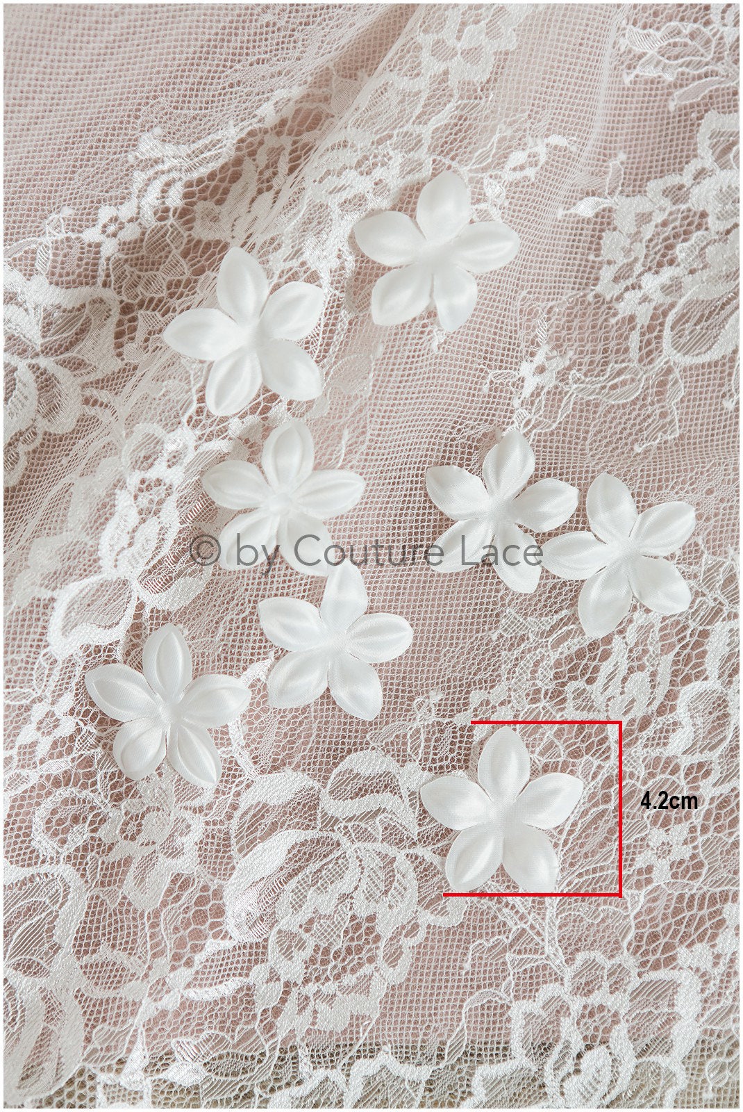 3D flowers for sewing/ 3D petals/ bridal satin flower appliques/ 3D flowers for wedding dress// A24-397 (FL-003)