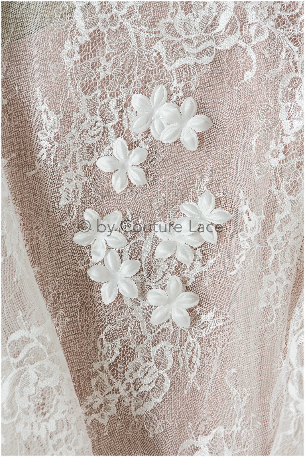 3D flowers for sewing/ 3D petals/ bridal satin flower appliques/ 3D flowers for wedding dress// A24-397 (FL-003)