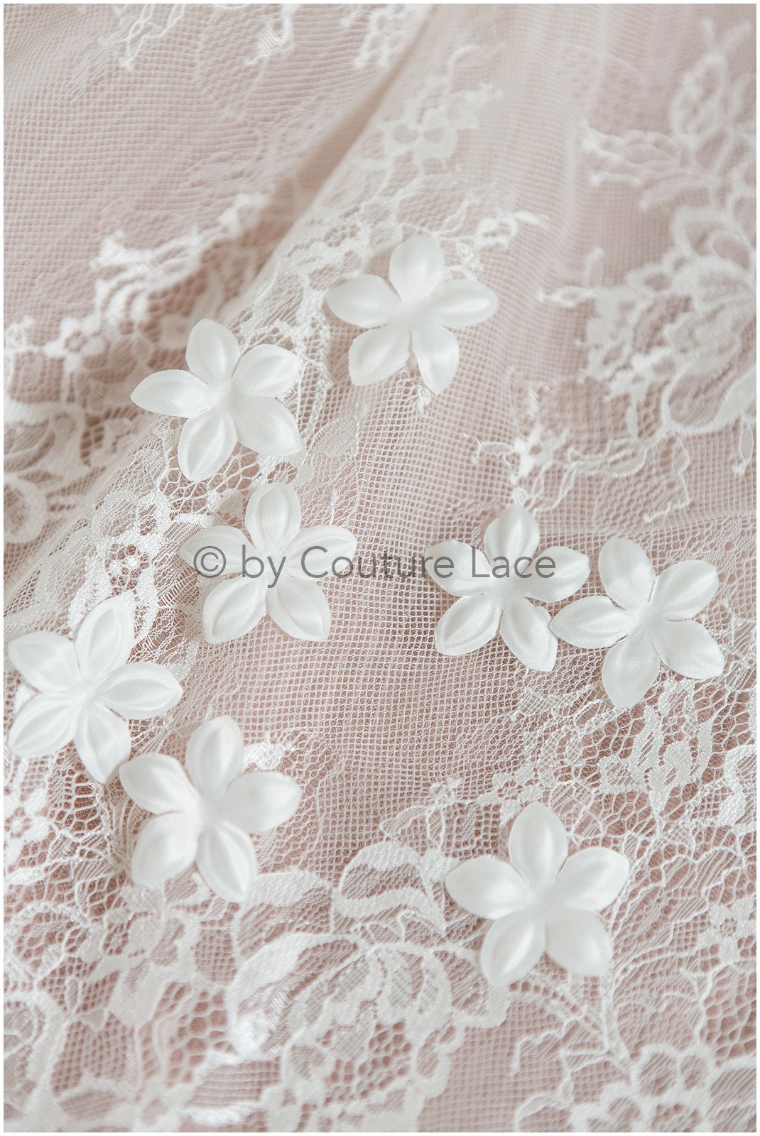 3D flowers for sewing/ 3D petals/ bridal satin flower appliques/ 3D flowers for wedding dress// A24-397 (FL-003)