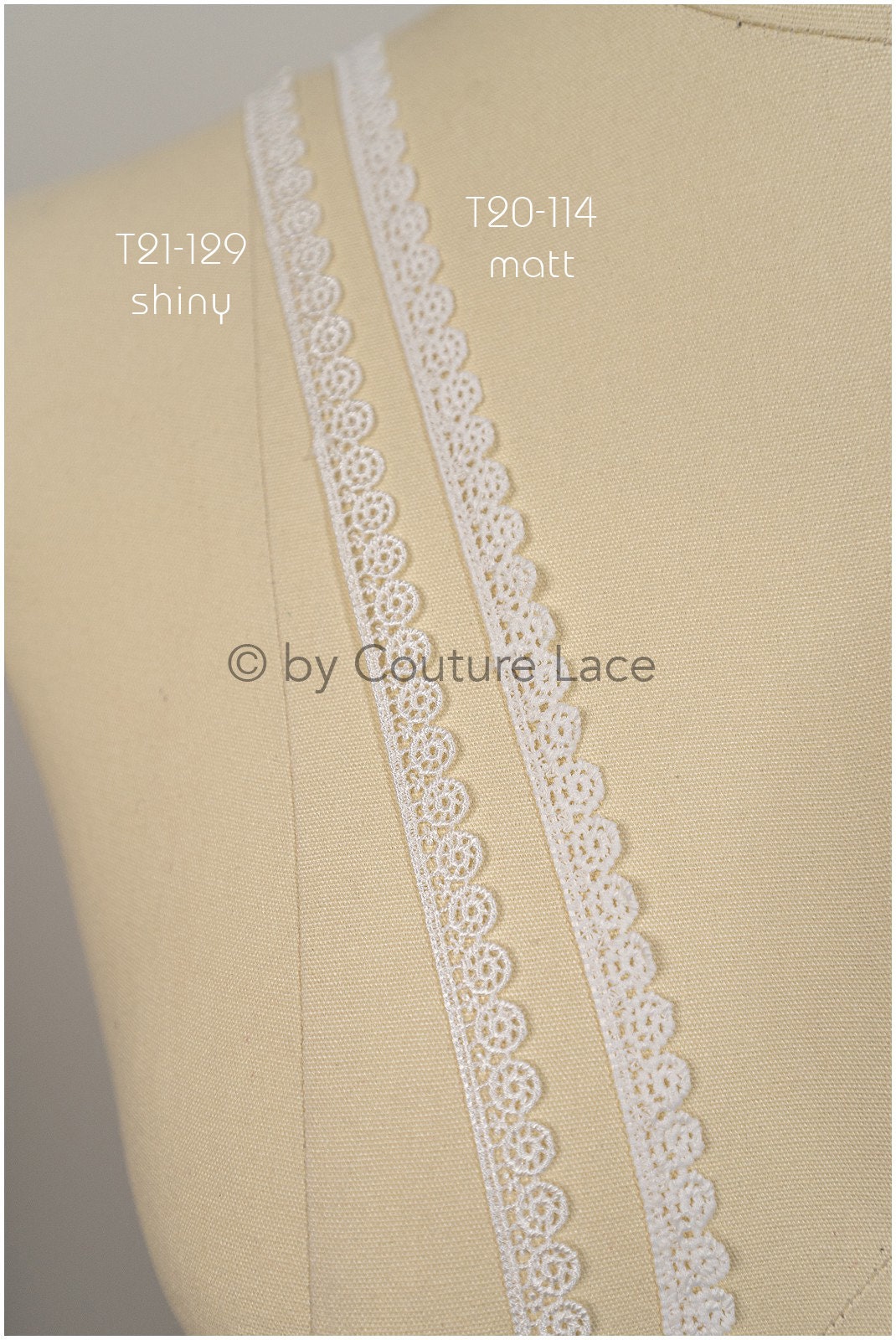3yds Soft Crochet Lace Off-White/ Guipure Lace Trim/ Crocheted Bridal Lace Trim/ Guipure Lace Trim// T21-129