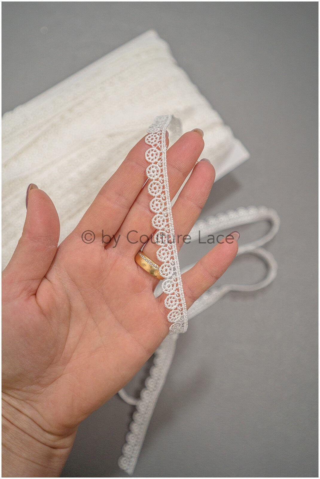 3yds Soft Crochet Lace Off-White/ Guipure Lace Trim/ Crocheted Bridal Lace Trim/ Guipure Lace Trim// T21-129