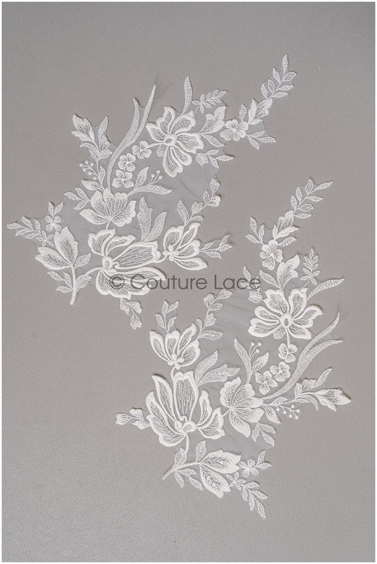 Wildblumen-Spitzen-Patch, Blumen-Spitzen-Applikation, Spitzen-Blumen-Patch, Braut-Spitzen-Blumenapplikationen, A22-269