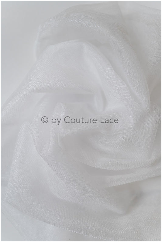 Tulle souple ultra-doux - blanc cassé/ brillant - 160 cm de large // R-155-2