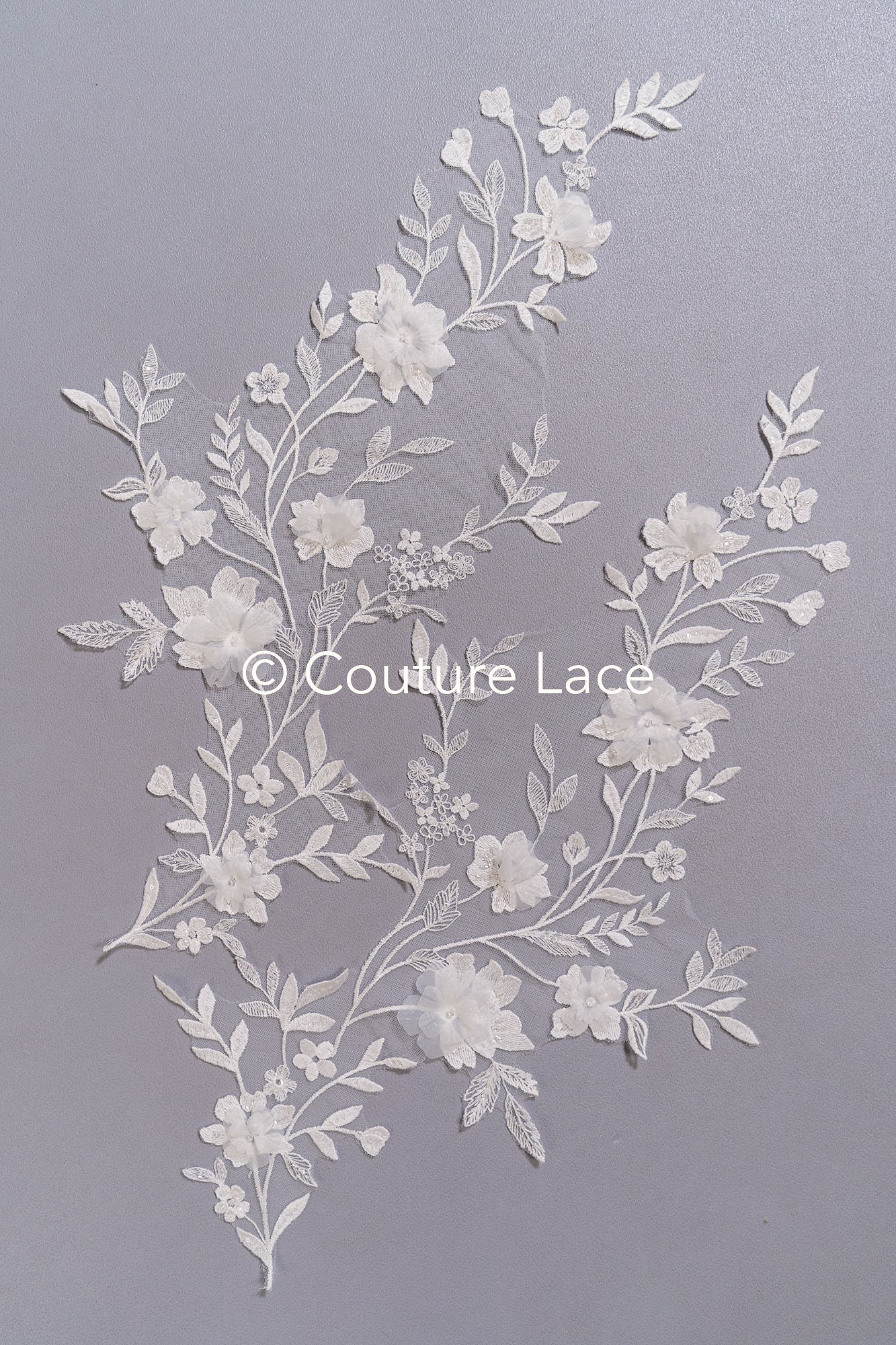 3D flower appliqués for wedding dresses/ wedding dress lace flowers // A25-474