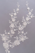 Romantic 3D flower appliqués for wedding dresses/ bridal lace flowers // A25-476
