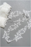 Brautspitze Borte Weiß/ Spitzenborte off-white / Braut Borte/ Spitzenborte für Brautkleid// T24-228