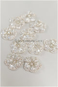 1Stk schwere Perlen 3D Kristall Blume, 3d Perlen Kleid Panels, Braut Diamant Blumen, Brautschleier 3d Blumen, funkelnde Perlen Blume// E-038G-1STK