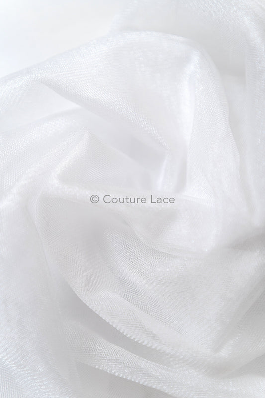 Tulle souple ultra-doux - blanc pur/ brillant - 160 cm de large // R-160-27