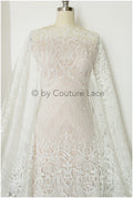 Boho-Baumwoll-Spitzenstoff für Hochzeitskleid, Stickerei-Spitzenstoff für Boho-Bräute, geometrische Baumwollspitze, Boho-Brautkleid-Spitze// L19-248