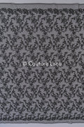 Abendkleid Spitze Stoff/ schwarze Spitze/ florale Abendkleider Spitze/ schwarze Couture Spitze// L25-007BLK