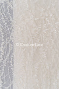 Elegant wave-dot lace with sequins for a glamorous wedding dress // L25-105S
