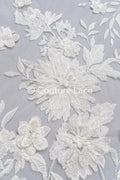 Florale 3D Blumen-Spitze für Brautkleider mit handgemachten 3D Blumen // L25-725
