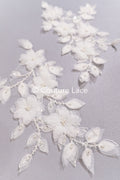 3D flower pearl appliqués for wedding dresses/ bridal lace pearl motifs // A25-481