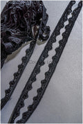 Brautspitze Borte Schwarz/ Spitzenborte schwarz/ Braut Borte/ Spitzenborte für Abendkleid// T24-156