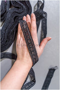 Brautspitze Borte Schwarz/ Spitzenborte schwarz/ Braut Borte/ Spitzenborte für Abendkleid// T24-158