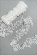 Brautspitze Borte Weiß/ Spitzenborte off-white / Braut Borte/ Spitzenborte für Brautkleid// T24-225