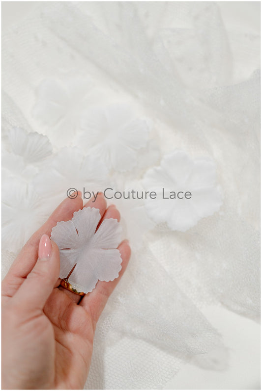 15 pcs. wedding dress lace applique/ applique/ 3D pearl flower applique/ patch// A24-402
