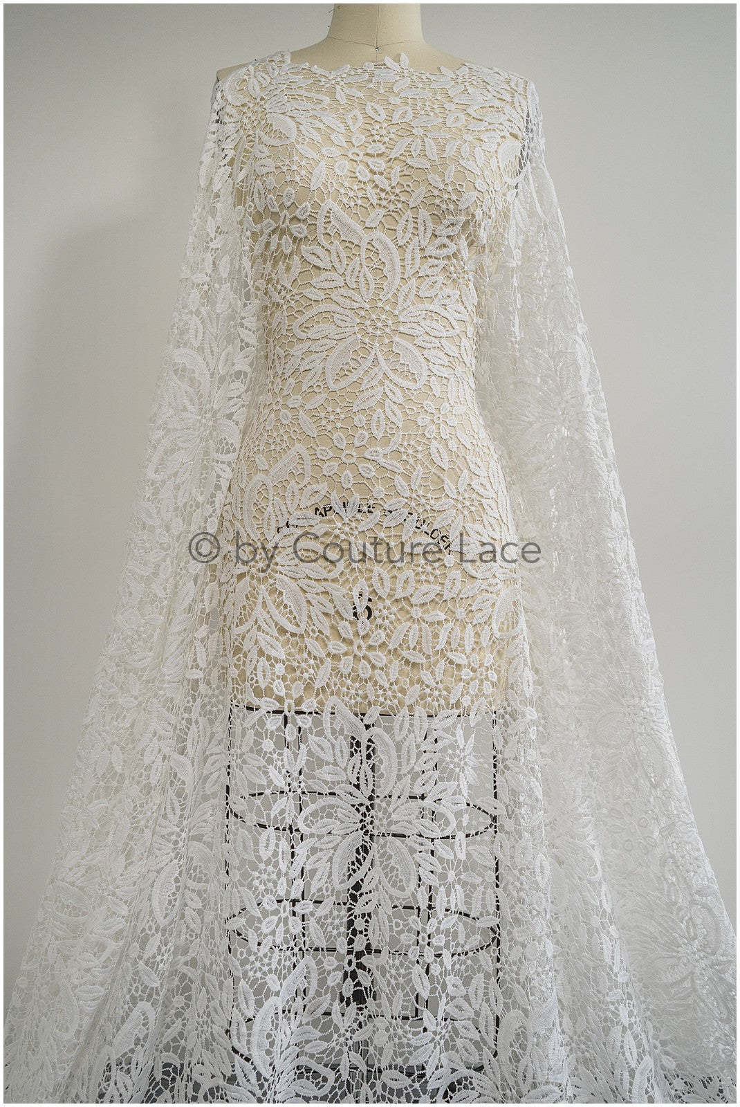 1.2 Meters Crochet Lace Fabric, Boho Lace Fabric, Guipure Boho Bridal Lace, Boho Wedding Dress Fabrics, Vintage Bridal Lace, Macrame Lace// L20-088N