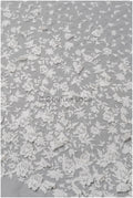 Romantische Brautspitze mit 3D Blüten, Bestickte florale Spitze mit 3D Blumen // L25-431W