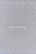 Soft embroidered bridal lace fabric with sequins and floral pattern// L25-003S