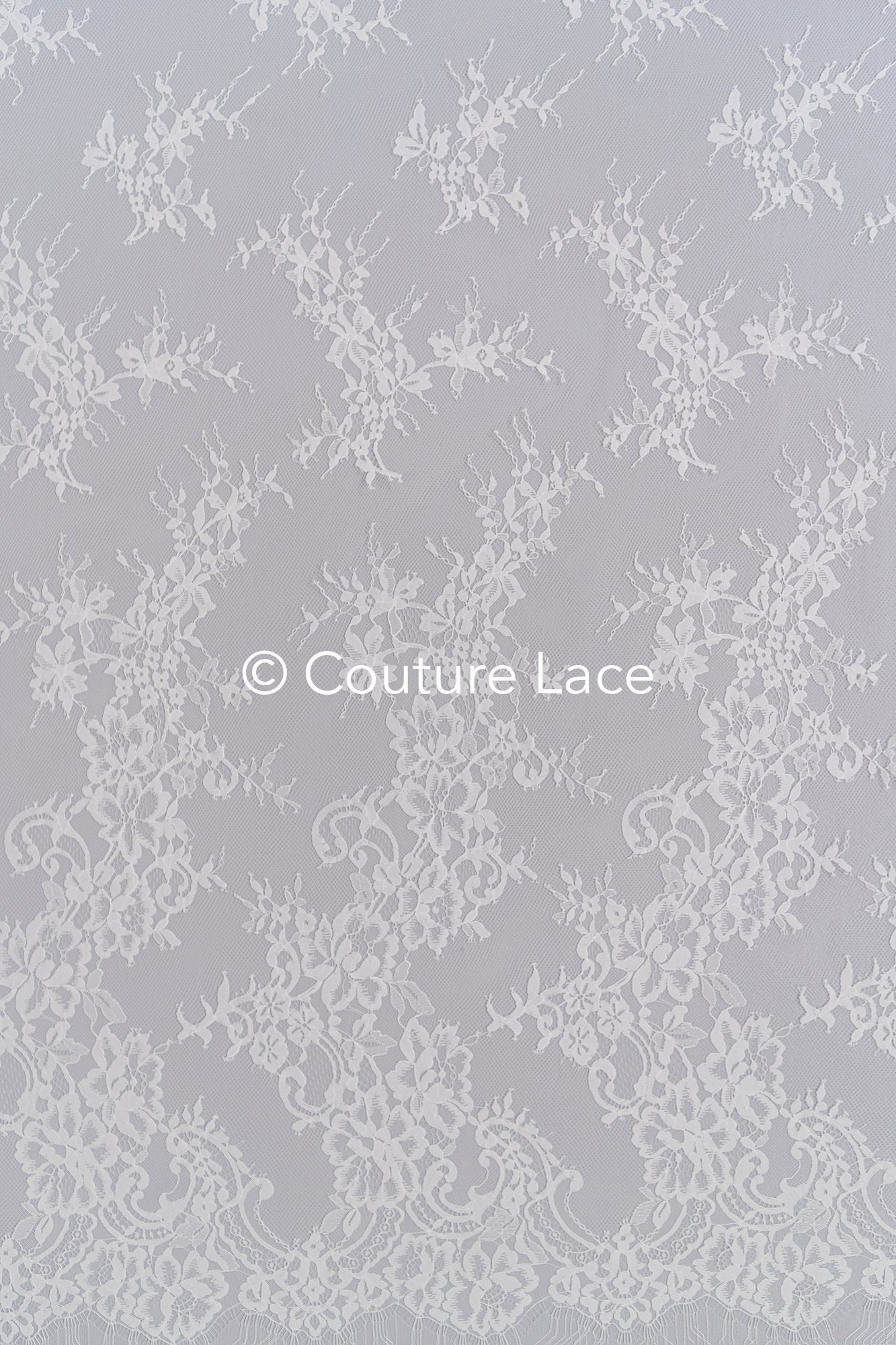 3 mètres de dentelle florale française / Dentelle florale française pour mariée // L25-752