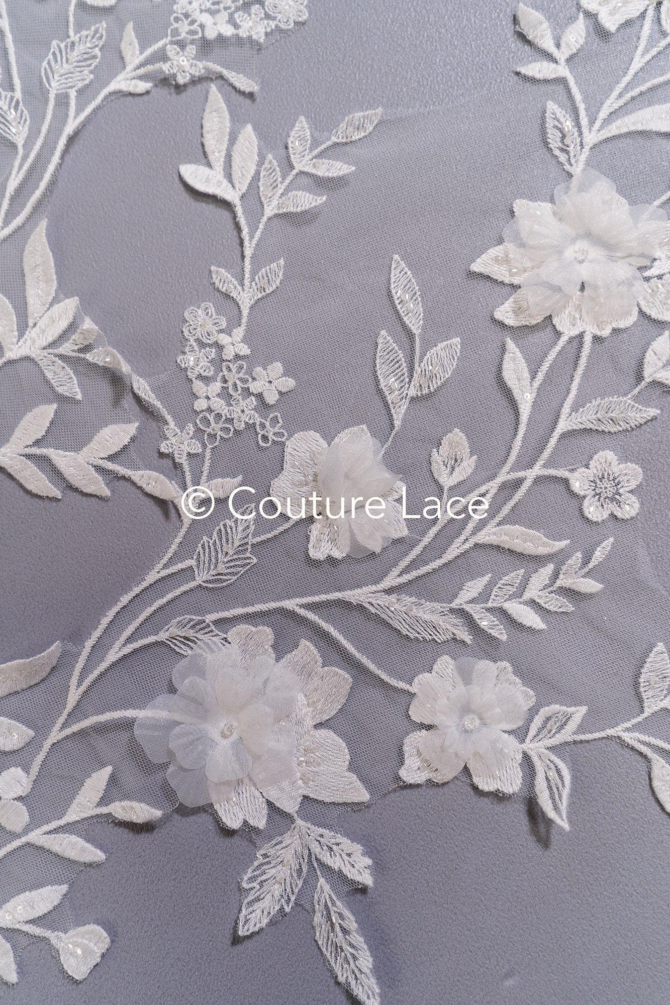 3D flower appliqués for wedding dresses/ wedding dress lace flowers // A25-474