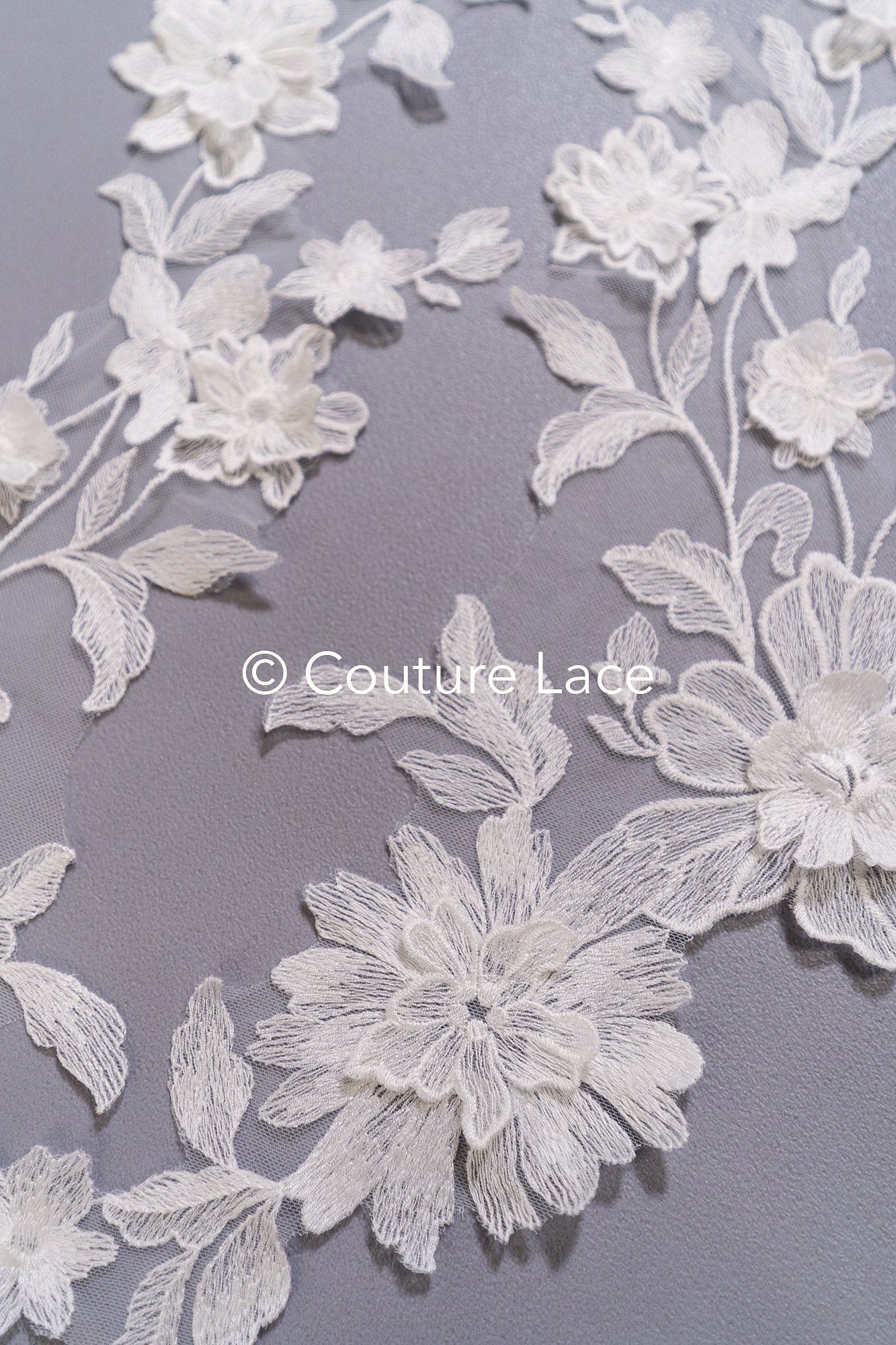 Romantic 3D flower appliqués for wedding dresses/ bridal lace flowers // A25-476