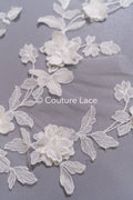 Romantic 3D flower appliqués for wedding dresses/ bridal lace flowers // A25-477