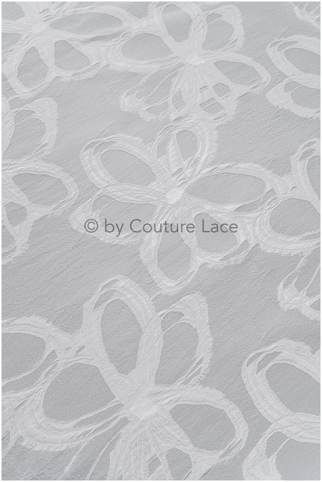 Transparent Bridal Jacquard with large Floral Pattern – Off-White // R-043