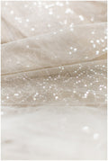 Fine sequin lace/ sequin tulle fabric for wedding dresses/ off-white lace with sequins// L17-076P