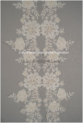 Brautspitze Borte mit Perlen & Pailletten/ Spitzenborte off-white / Braut Borte/ Spitzenborte für Brautkleid// T24-121