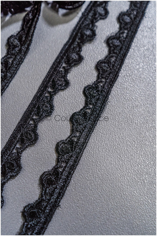 Brautspitze Borte Schwarz/ Spitzenborte schwarz/ Braut Borte/ Spitzenborte für Abendkleid// T24-156