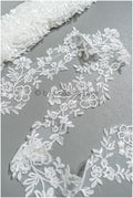 Brautspitze Borte Weiß/ Spitzenborte off-white / Braut Borte/ Spitzenborte für Brautkleid// T24-225
