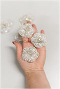 1Stk schwere Perlen 3D Kristall Blume, 3d Perlen Kleid Panels, Braut Diamant Blumen, Brautschleier 3d Blumen, funkelnde Perlen Blume// E-038K-1STK