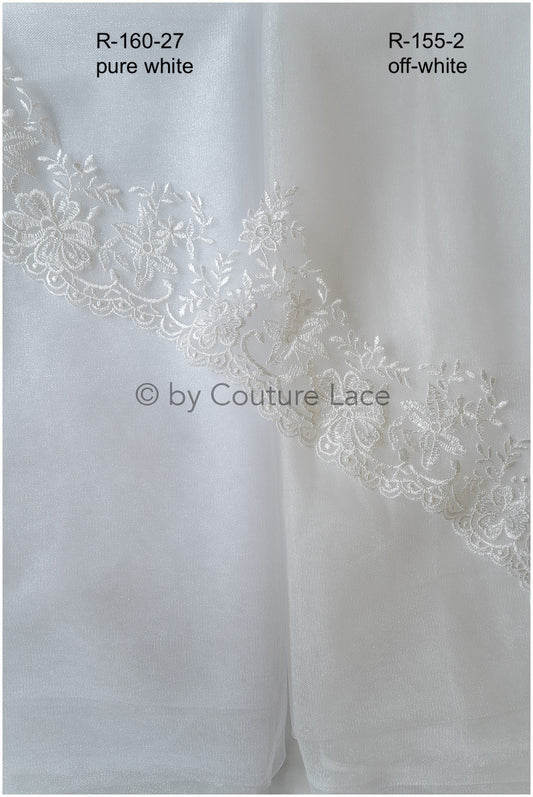 Tulle souple ultra-doux - blanc pur/ brillant - 160 cm de large // R-160-27