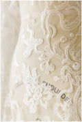 Floral Bridal Lace/ Bridal Lace Fabric with Sequins/ Off-White Bridal Lace/ Embroidered Wedding Lace/ Couture Lace/ L17-021B