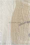Wunderschöner Spitzenstoff mit Wellenmuster/ Couture-Spitzenstoff/ Braut-Wellen-Punkt-Spitze// L22-465